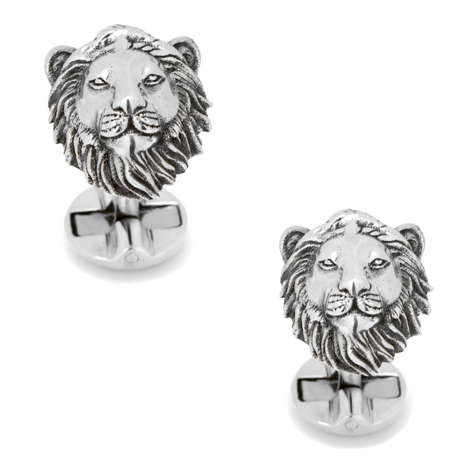 Sterling Silver Lion Head Cufflinks - SARTORO579
