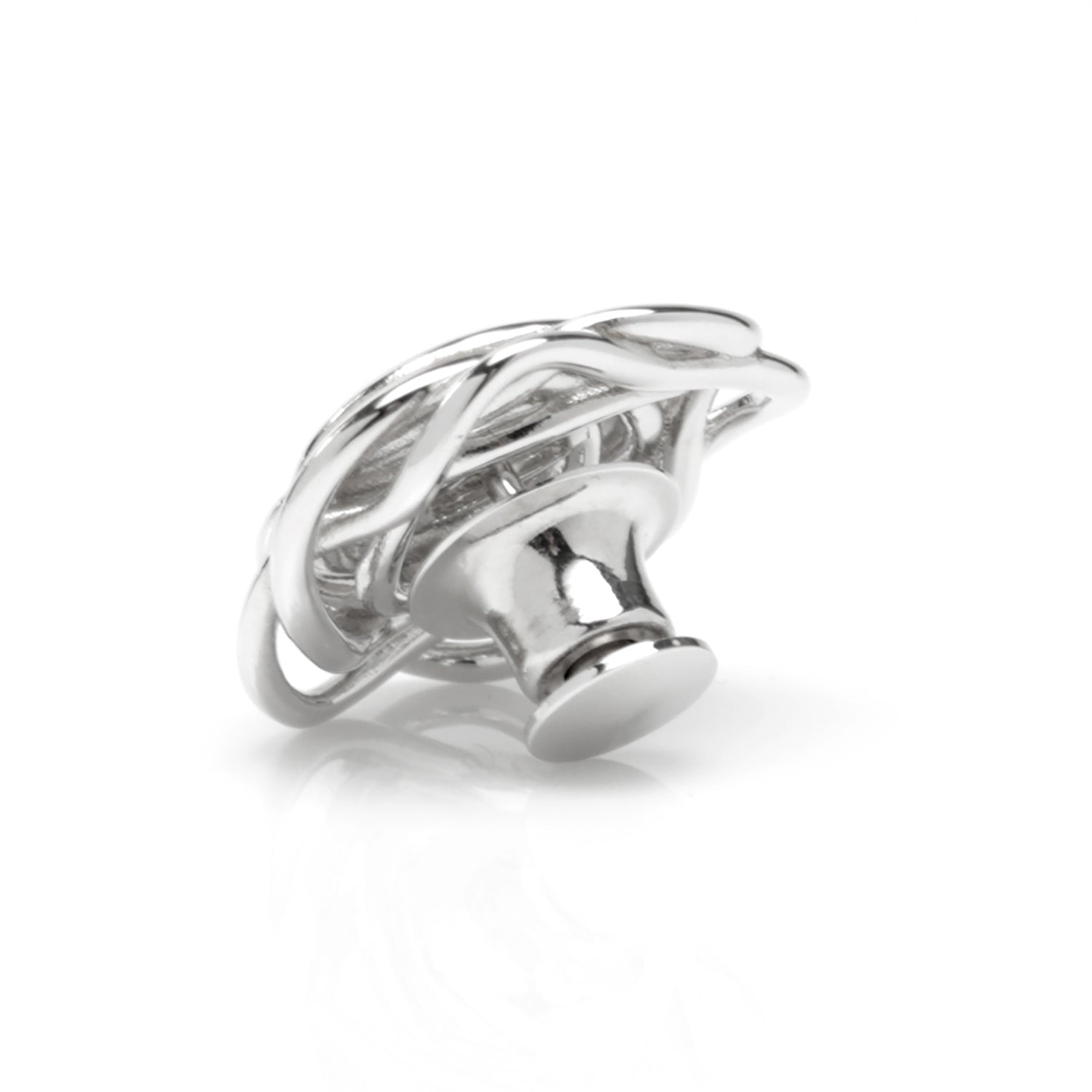 Sterling Silver Rhodium Plated Rose Lapel Pin - SARTORO810