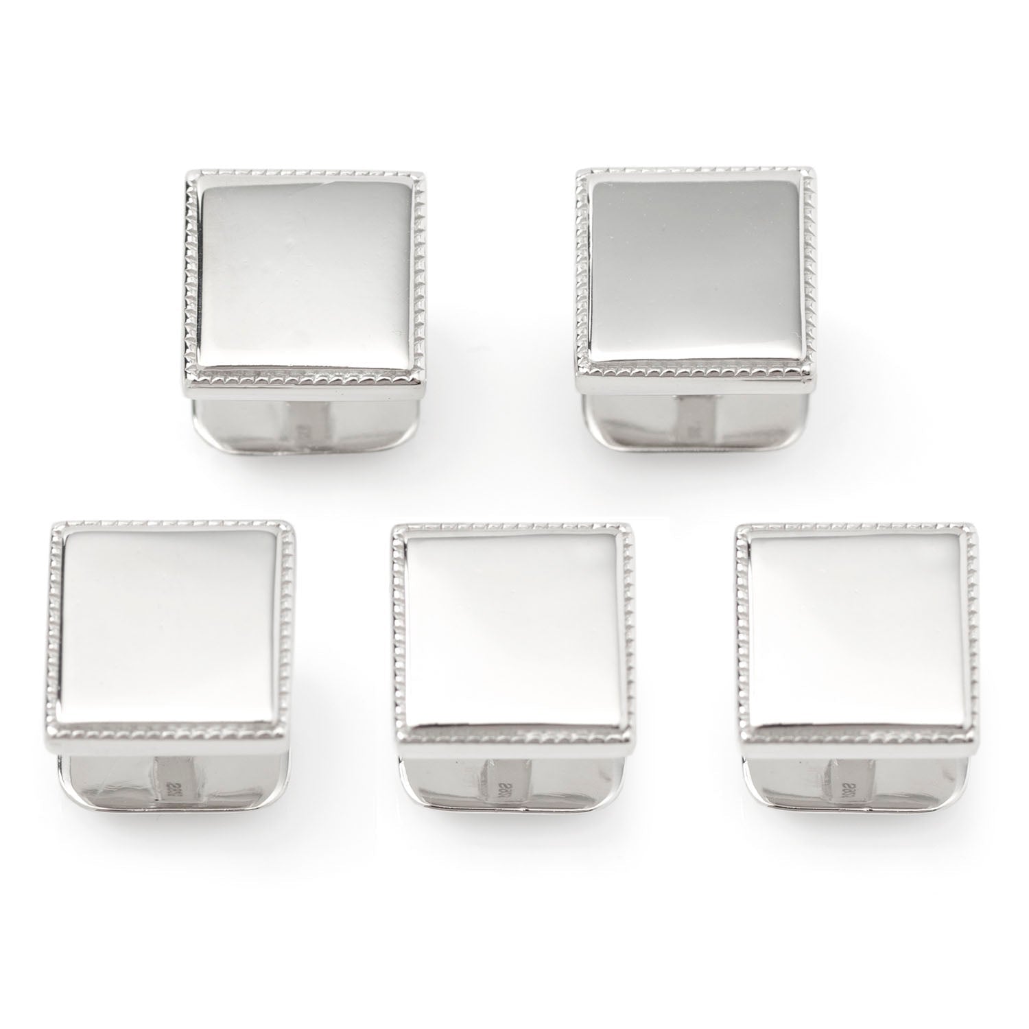 Sterling Silver Rope Square 5-Studs - SARTORO213