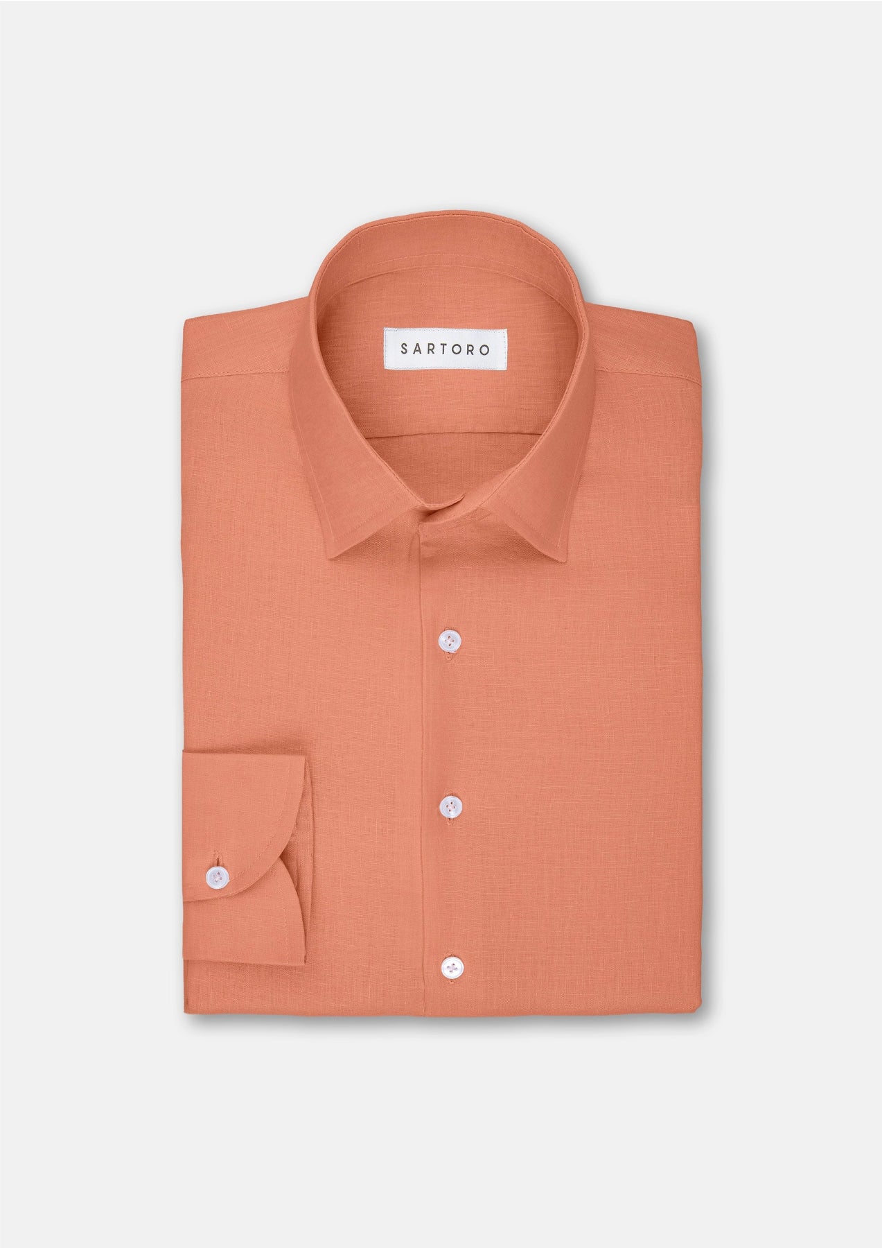 Terracotta Orange Linen Shirt637
