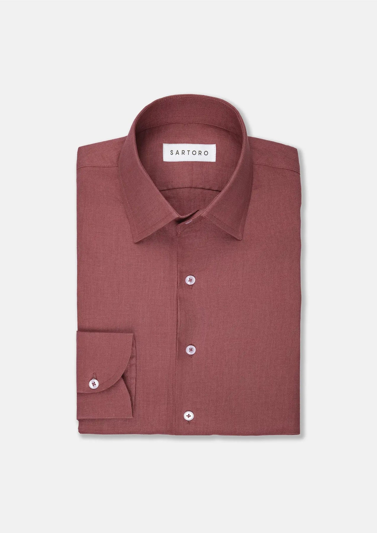 Men's Tuscan Red Linen Shirt | SARTORO Men's Tuscan Red Linen Shirt | SARTORO
