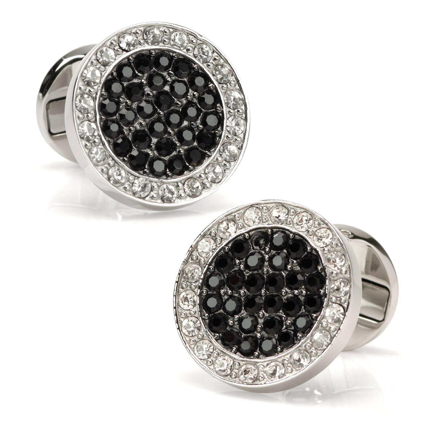 VDP White & Black Pave Crystals Cufflinks - SARTORO865