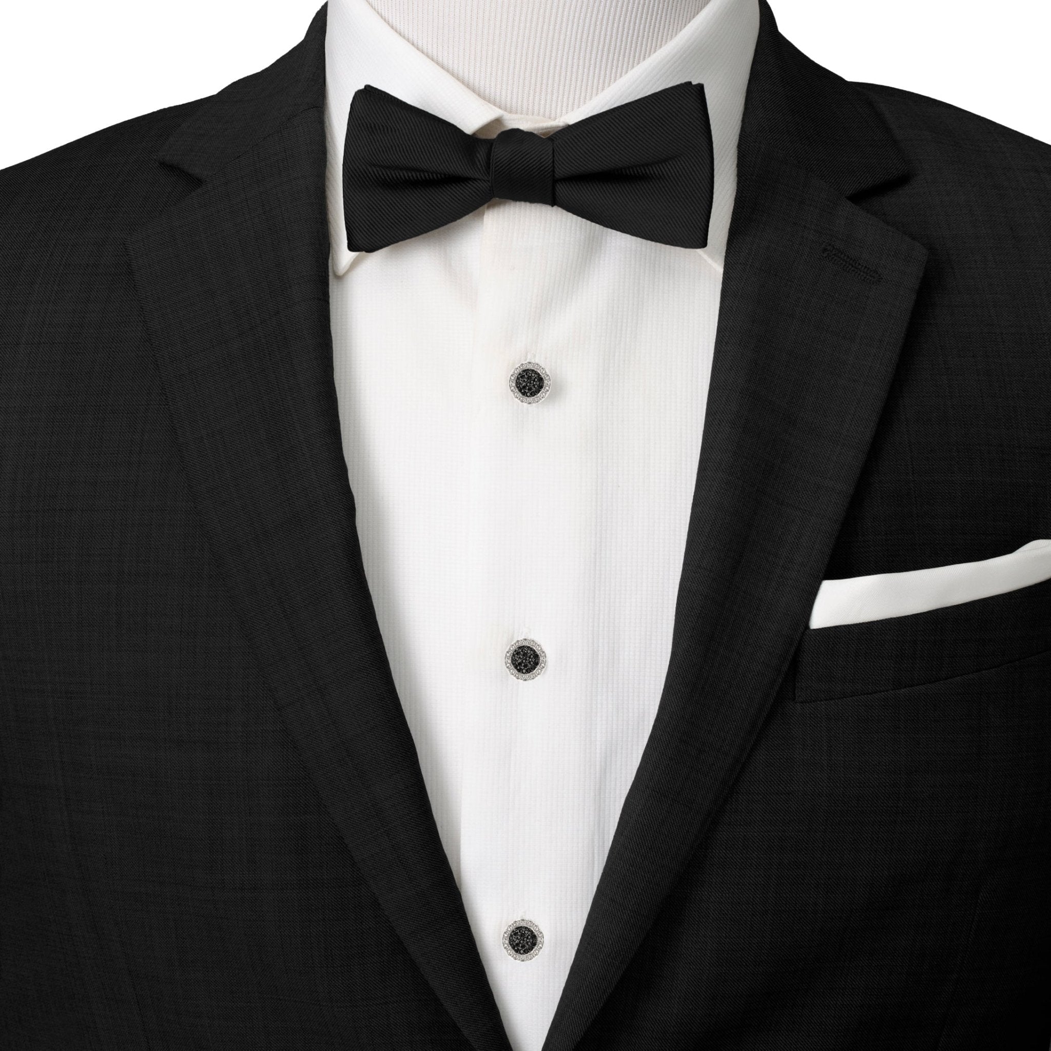 VDP White & Black Pave Crystals Studs - SARTORO352