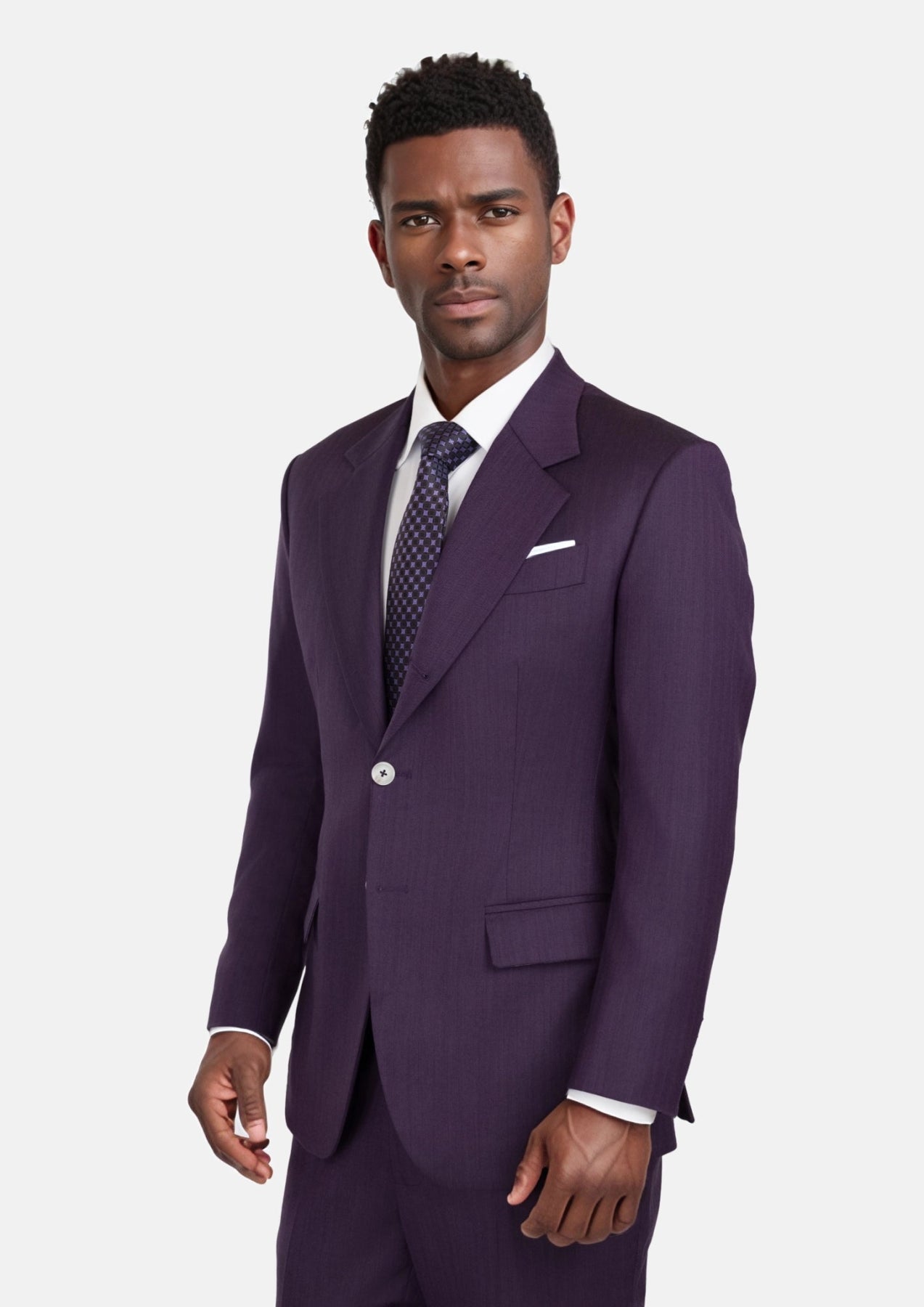 Violet Herringbone Thompson Suit