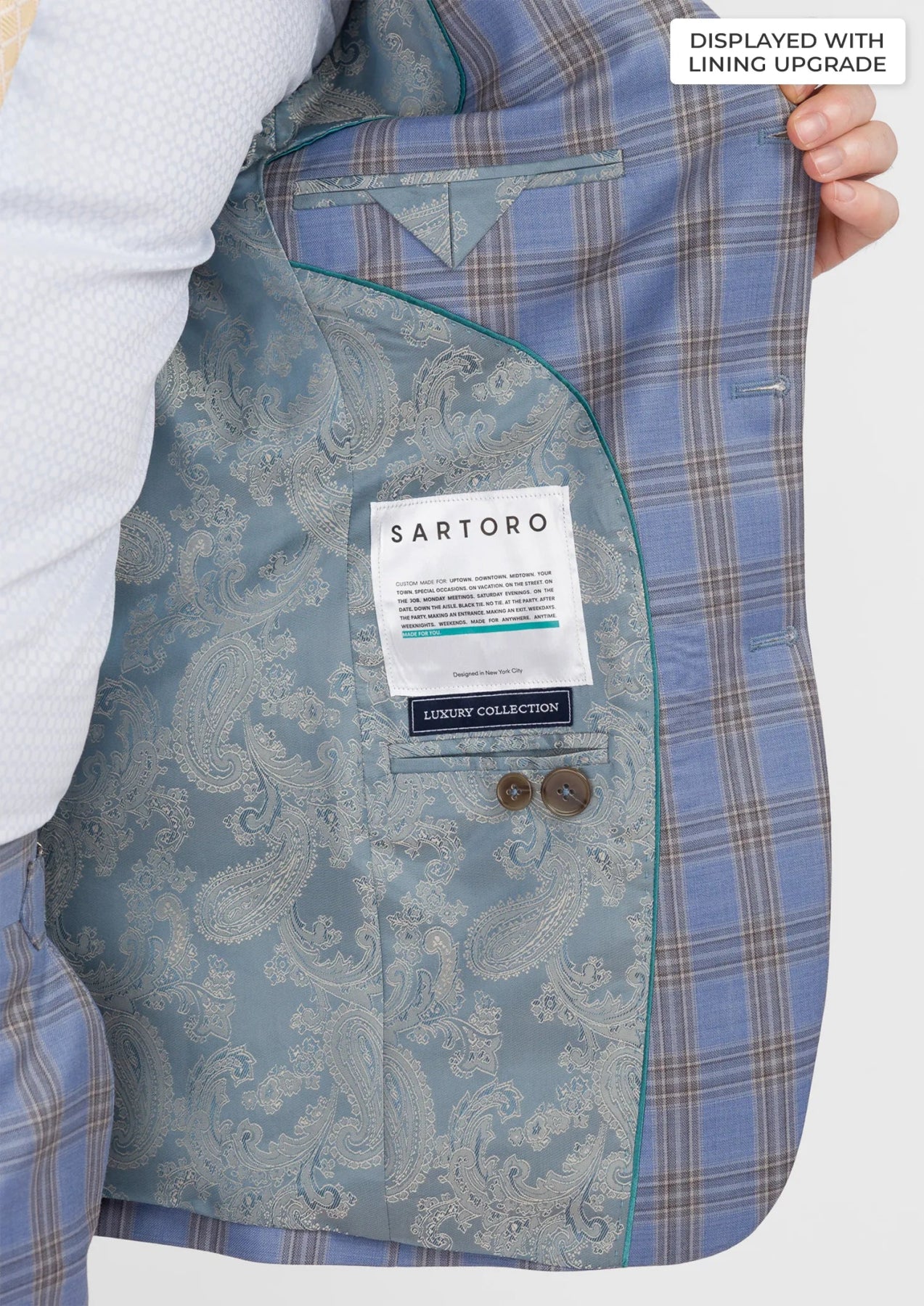 Vista Blue Checked Thompson Suit