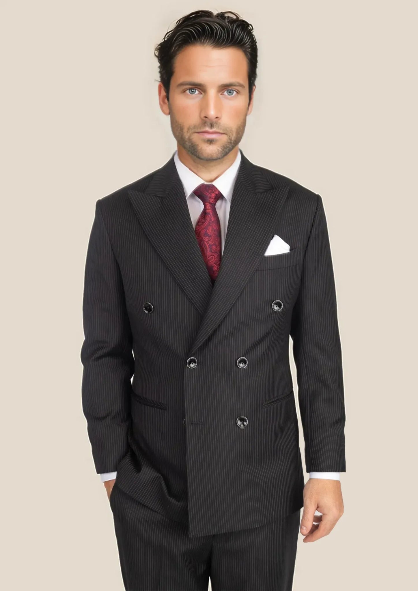 Waverly Black Pinstripe Suit SARTORO - Main Image