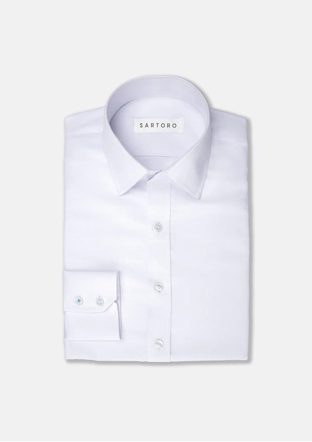 Men's White Egyptian Cotton Broadcloth Shirt | SARTORO Men's White Egyptian Cotton Broadcloth Shirt | SARTORO