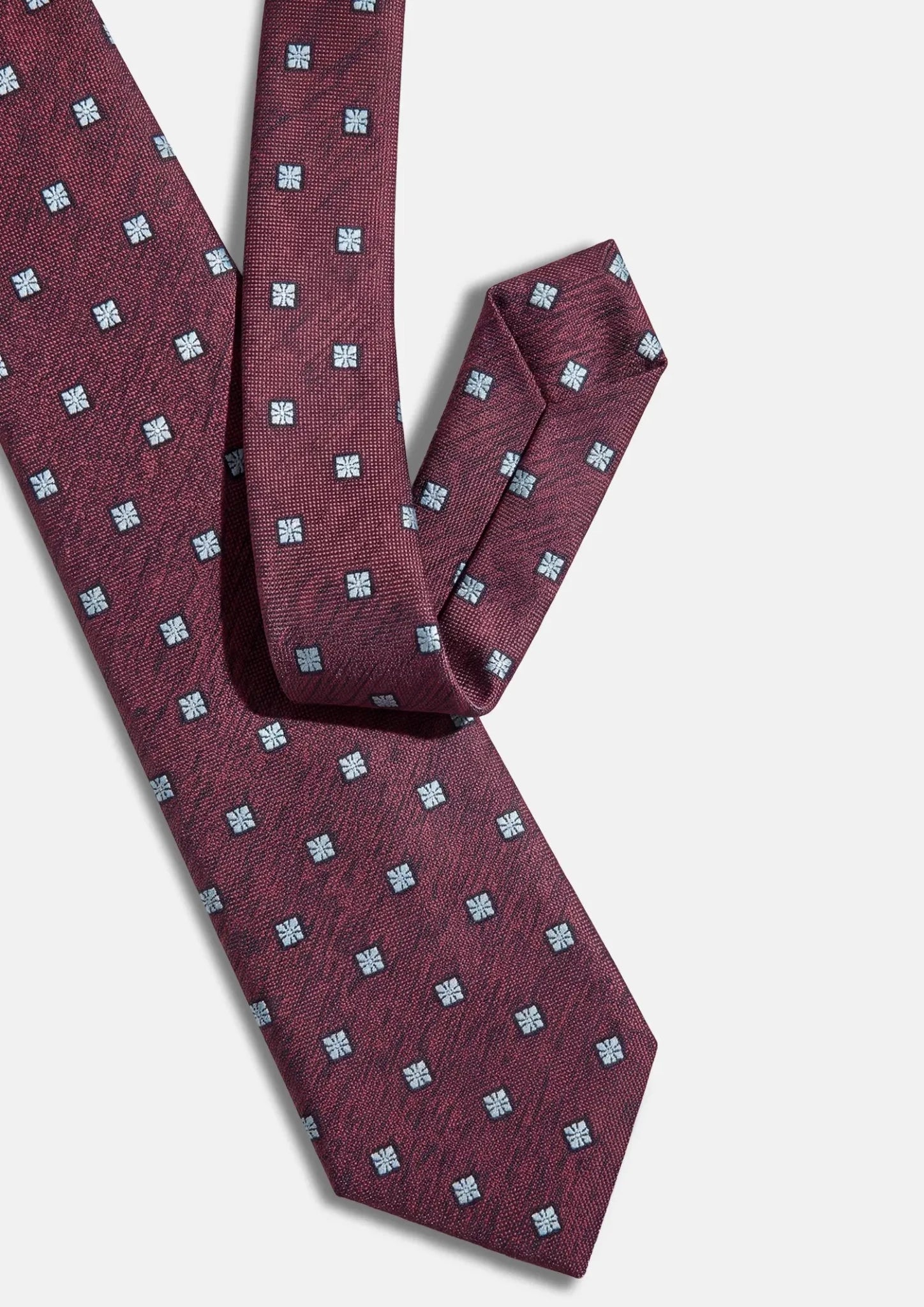 Wine Red Geometric Floral Tie55