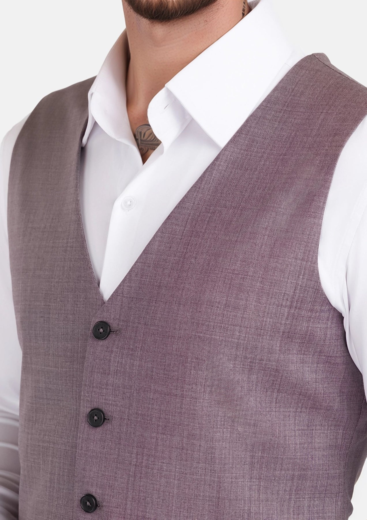 Wisteria Lilac Sharkskin Vest - SARTORO793