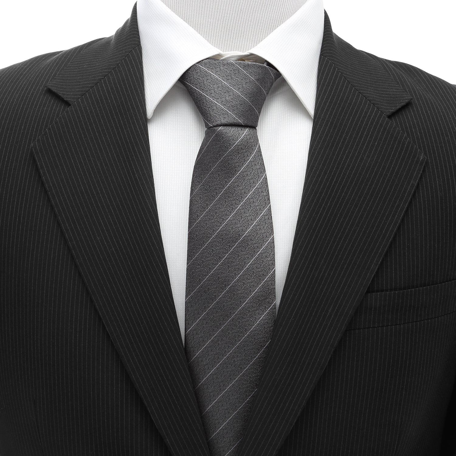 Woven Gray Stripe Men's Tie - SARTORO367