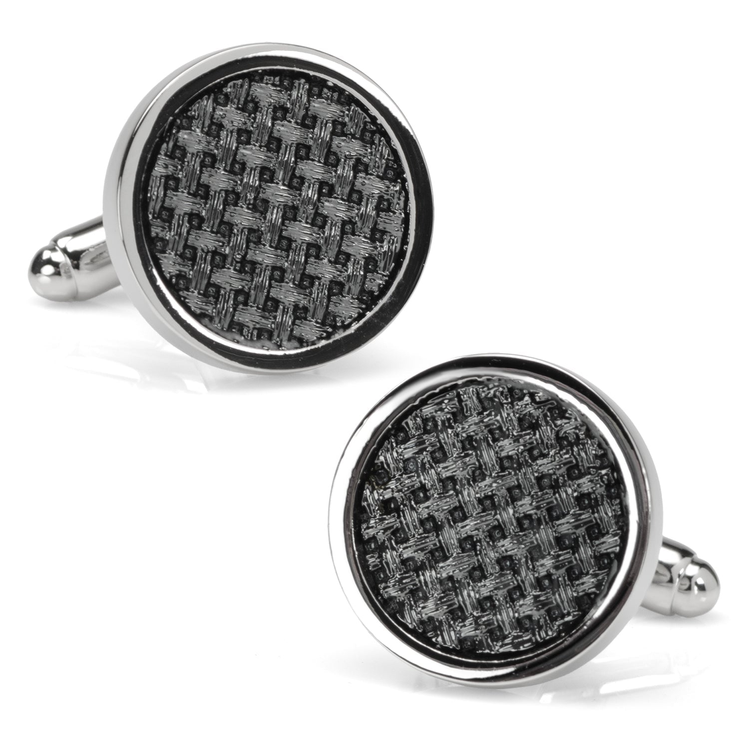 Woven Metal Black Cufflinks - SARTORO894