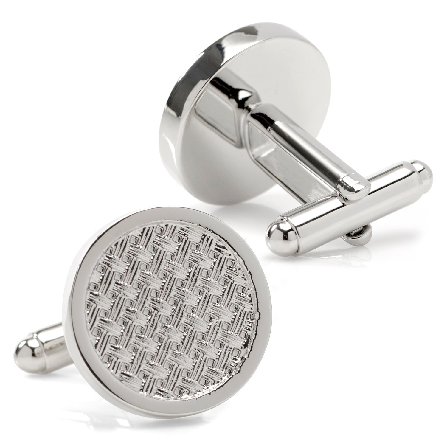 Woven Metal Silver Cufflinks - SARTORO659
