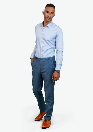 Air Force Blue Prince of Wales Pants - SARTORO