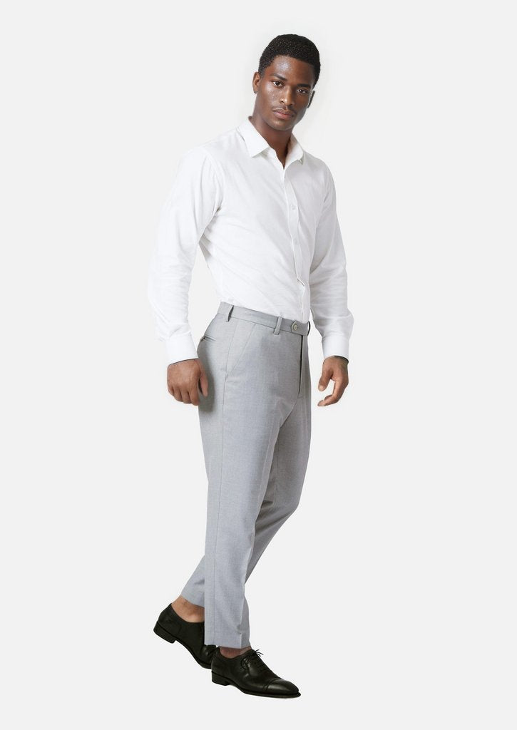 Powder Grey Twill Pants - SARTORO