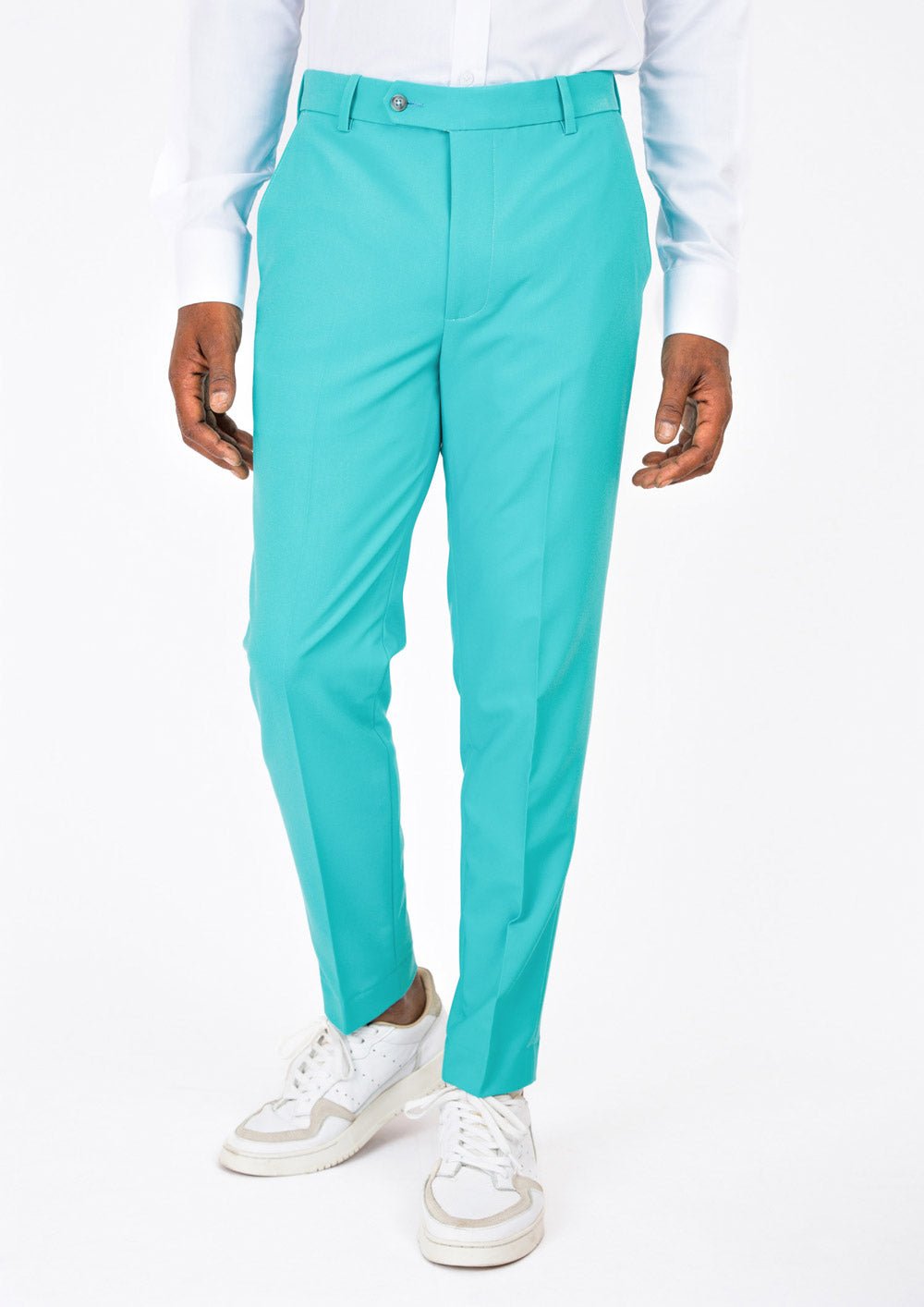Men's Aqua Blue Stretch Pants | SARTORO Men's Aqua Blue Stretch Pants | SARTORO