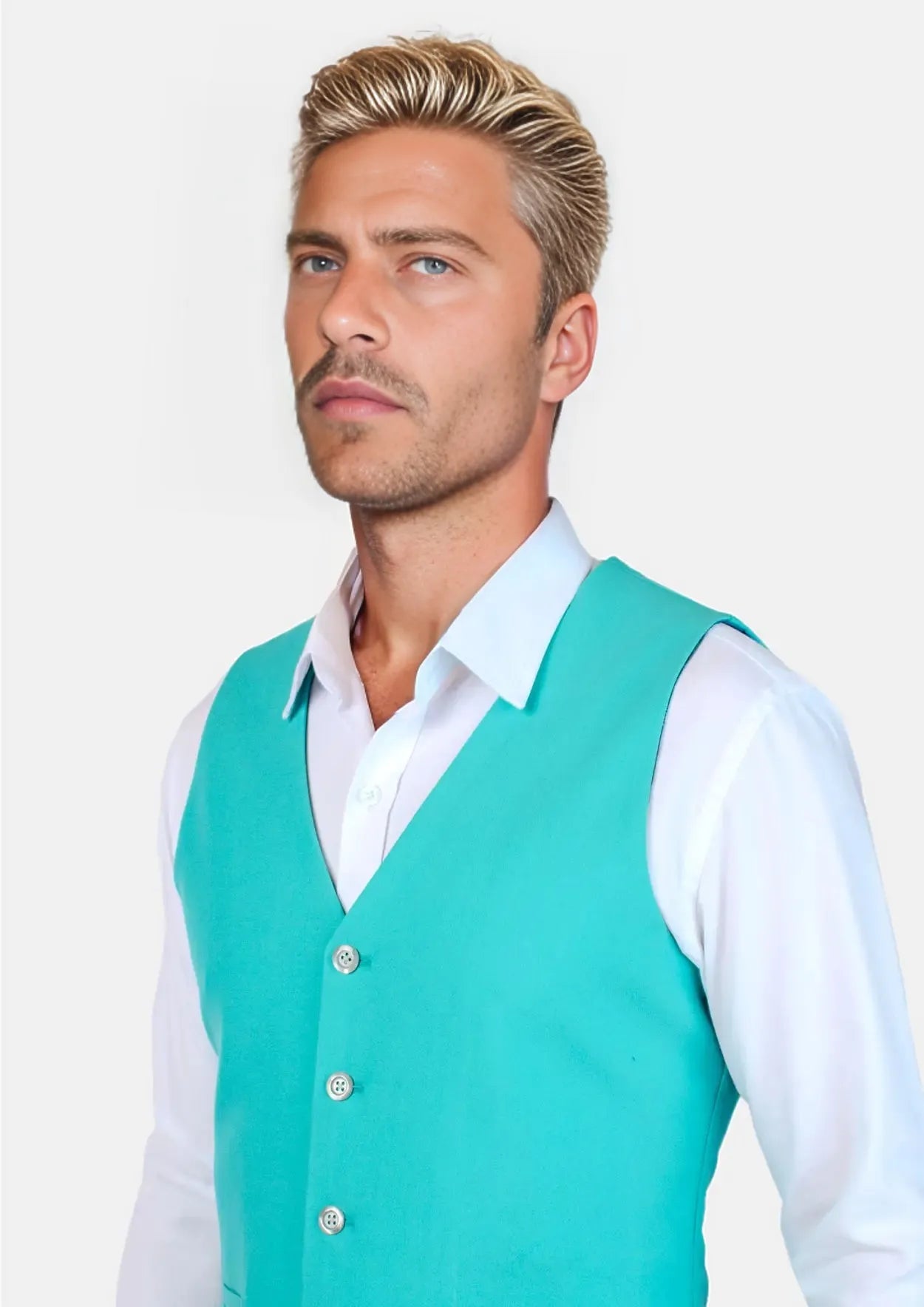 Aqua Blue Vest - SARTORO566