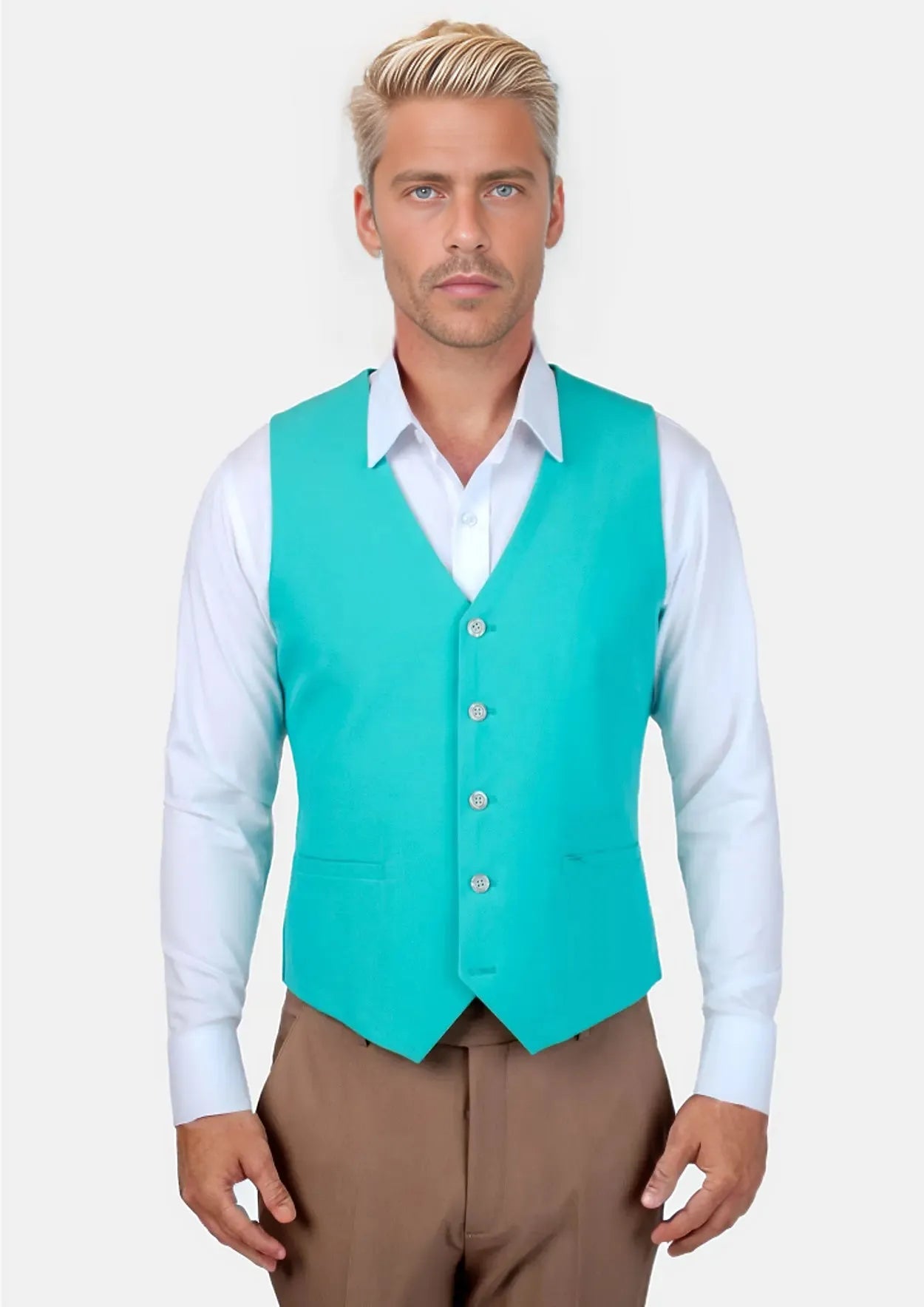 Aqua Blue Vest - SARTORO940