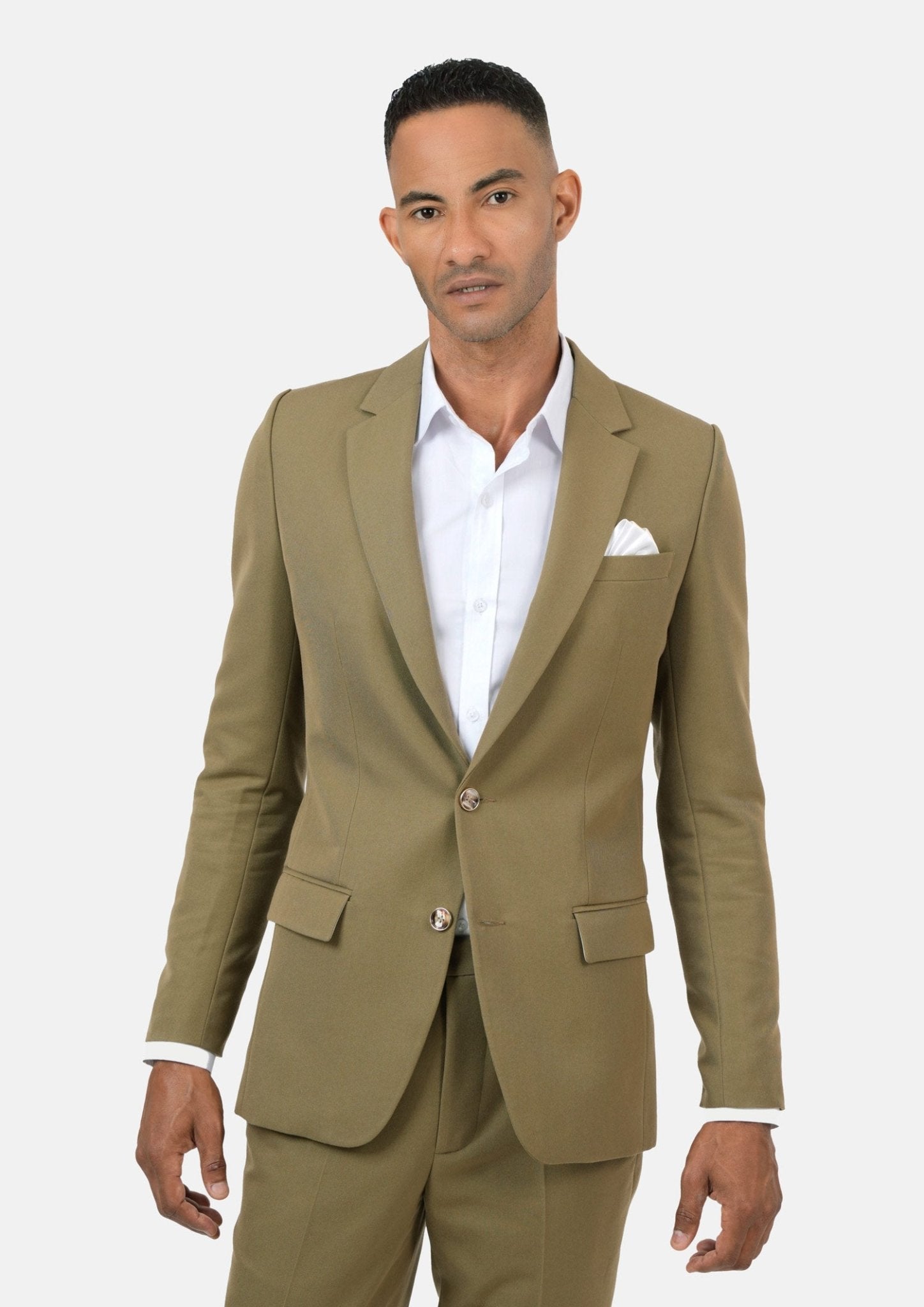 Astor British Khaki Cotton Suit - SARTORO