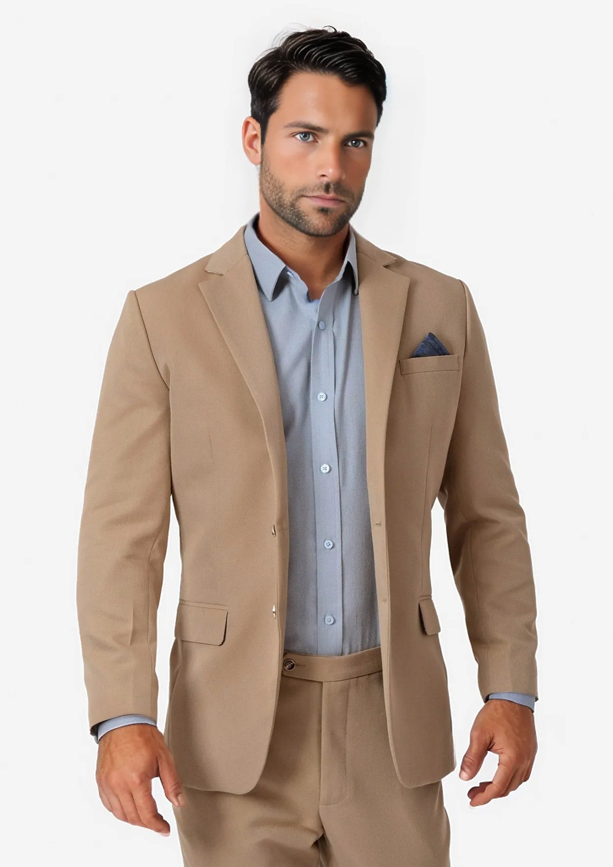 Camel Cotton Suit Tailored Suit SARTORO Custom Men Suits