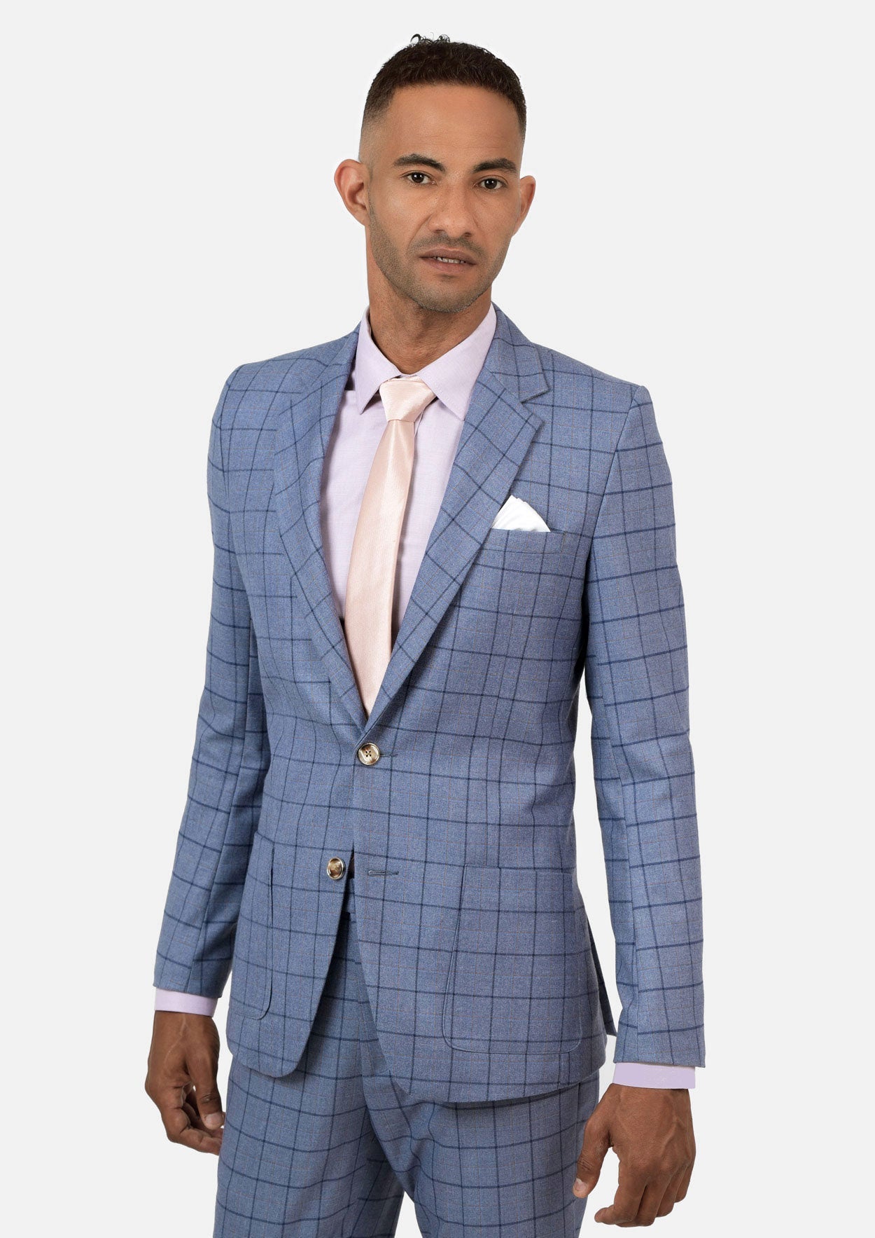 Astor Carolina Blue Windowpane Suit - SARTORO
