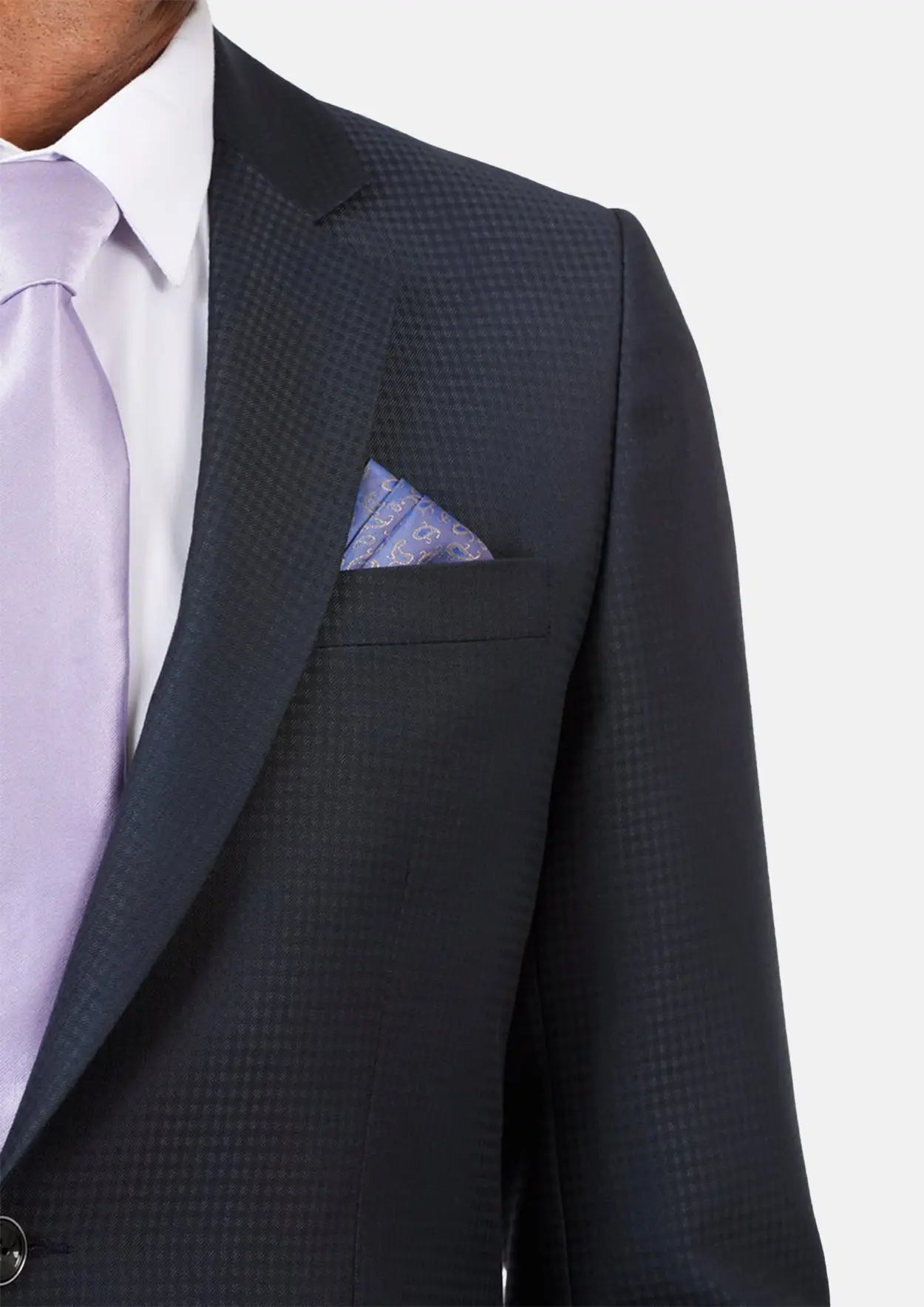 Astor Graphite Blue Microcheck Suit