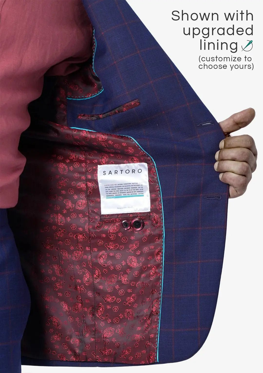 Astor Indigo Blue Windowpane Suit