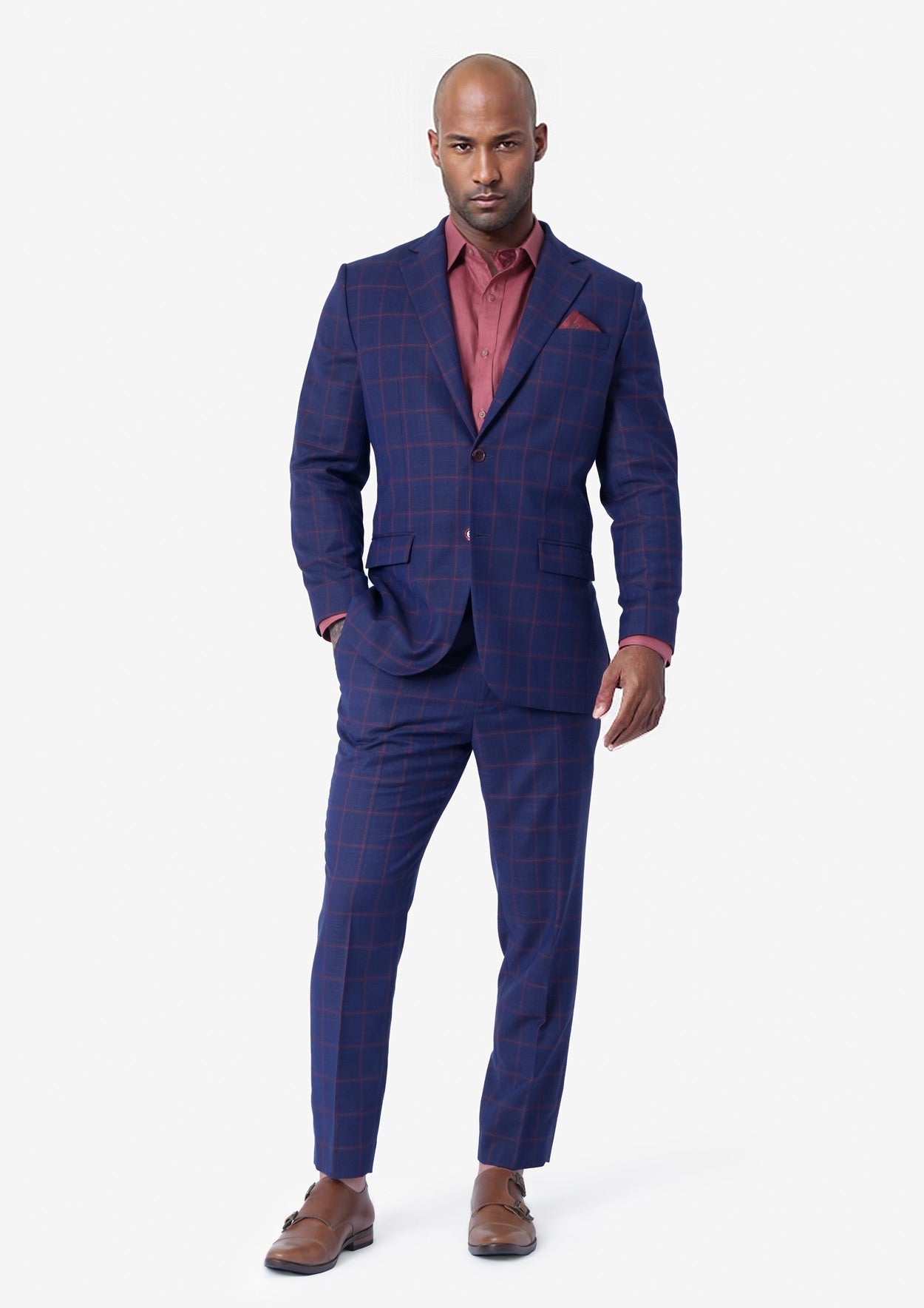 Astor Indigo Blue Windowpane Suit