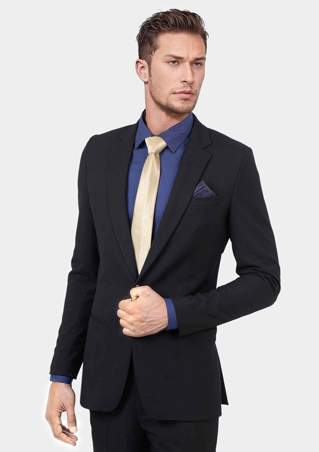 Astor Jet Black Twill Suit - SARTORO