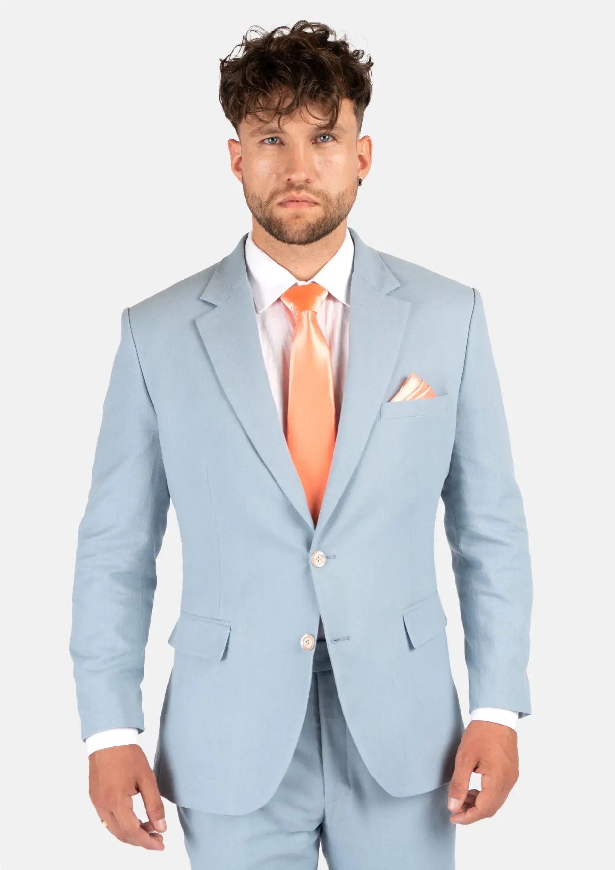 Astor Maya Blue Linen Suit - SARTORO