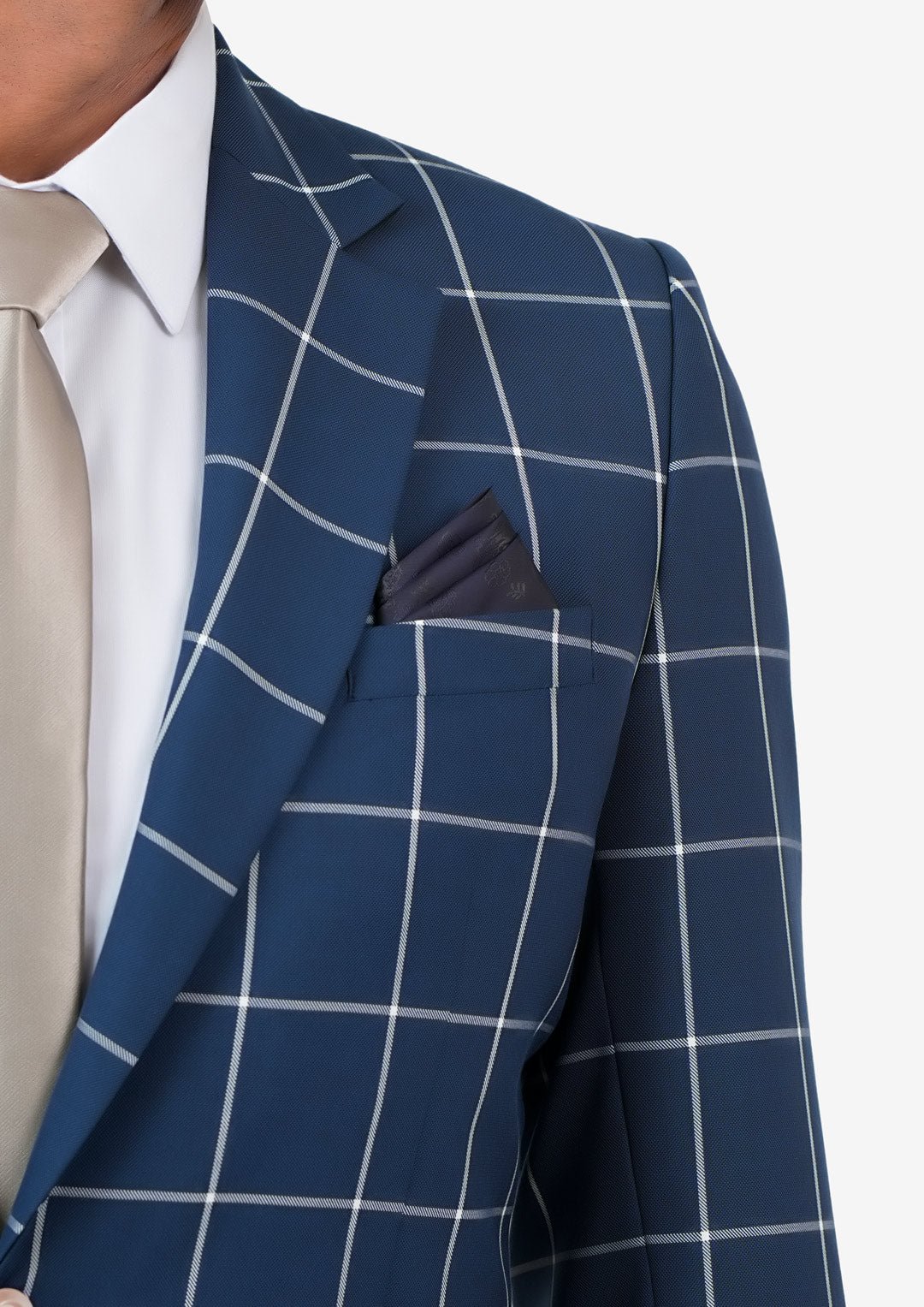 Astor Oxford Blue Windowpane Jacket - SARTORO587