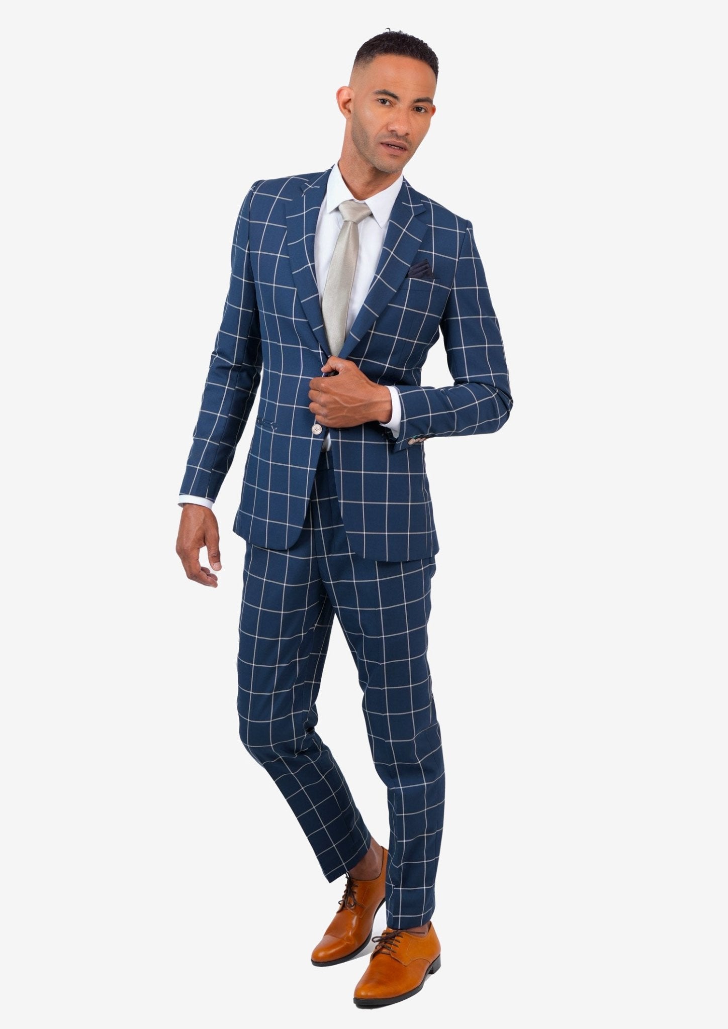 Astor Oxford Blue Windowpane Suit