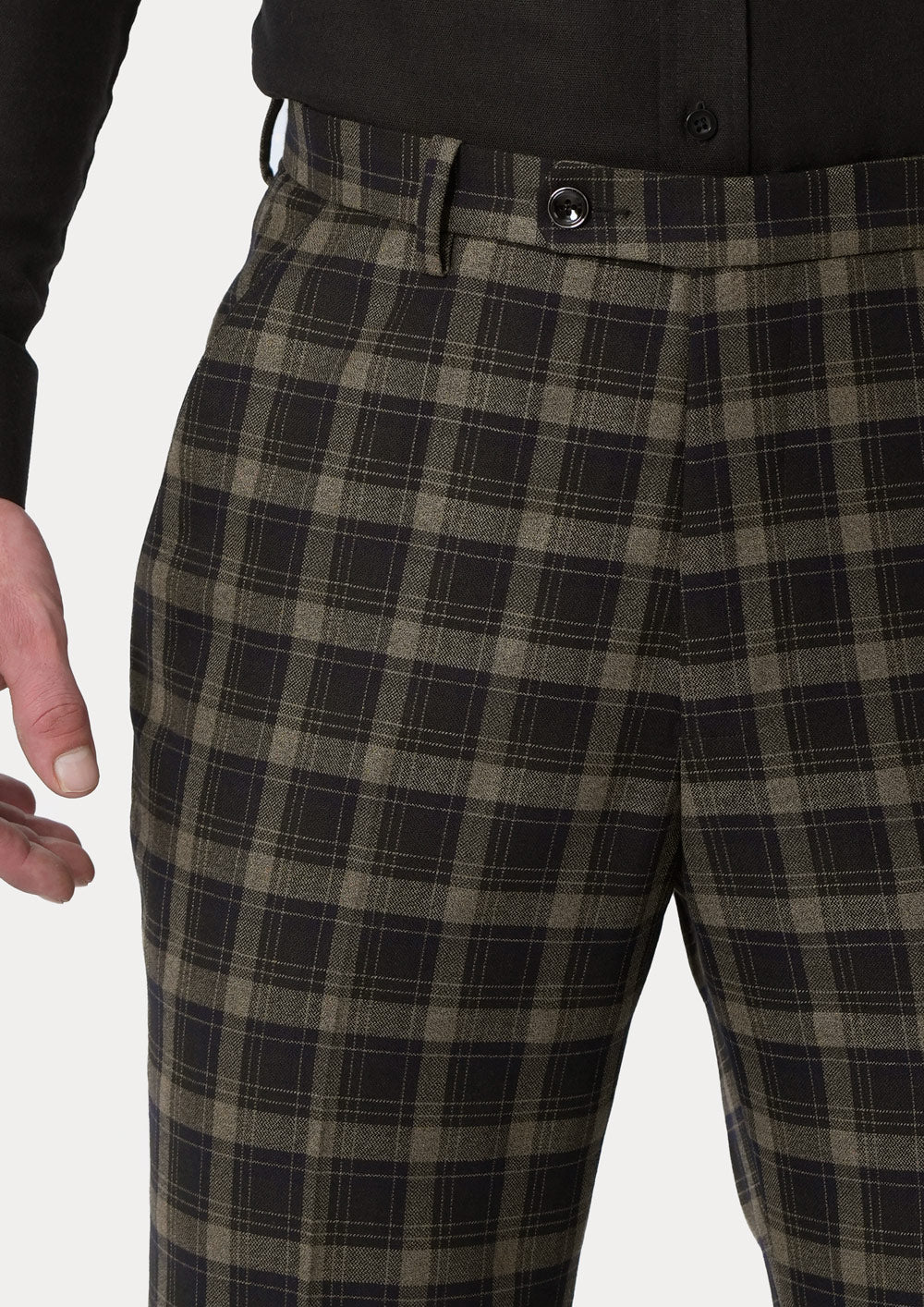 Black & Gold Check Pants - SARTORO143