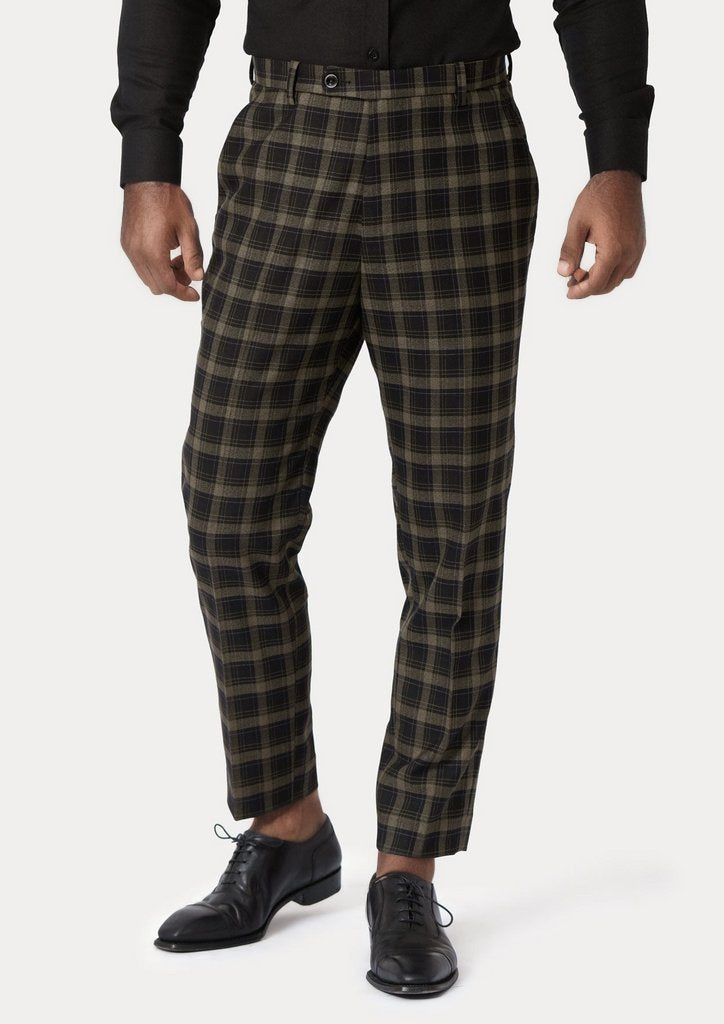 Black & Gold Check Pants - SARTORO972