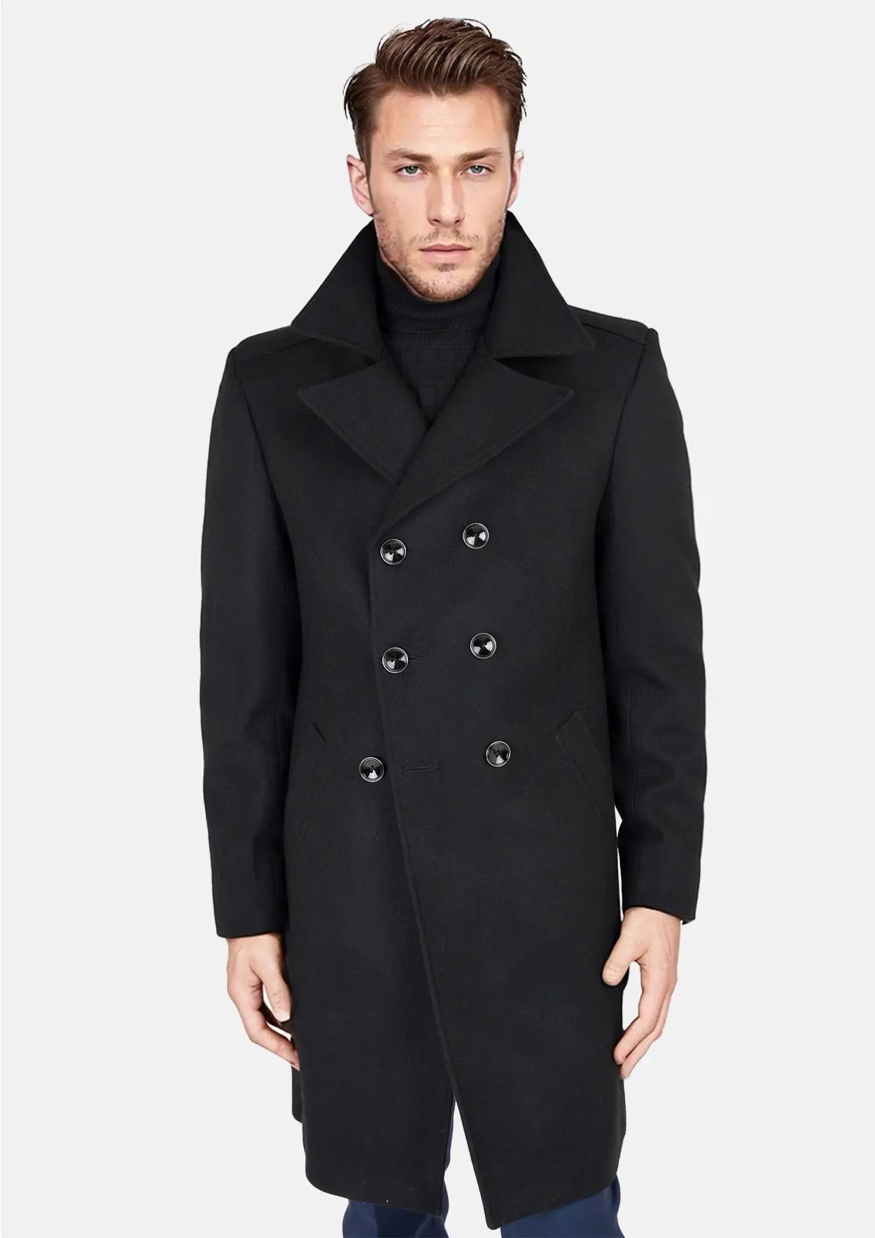 Full length pea coat on sale
