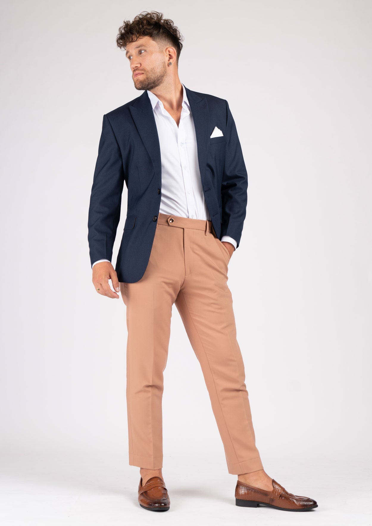 Bryant Navy Sharkskin Jacket - SARTORO