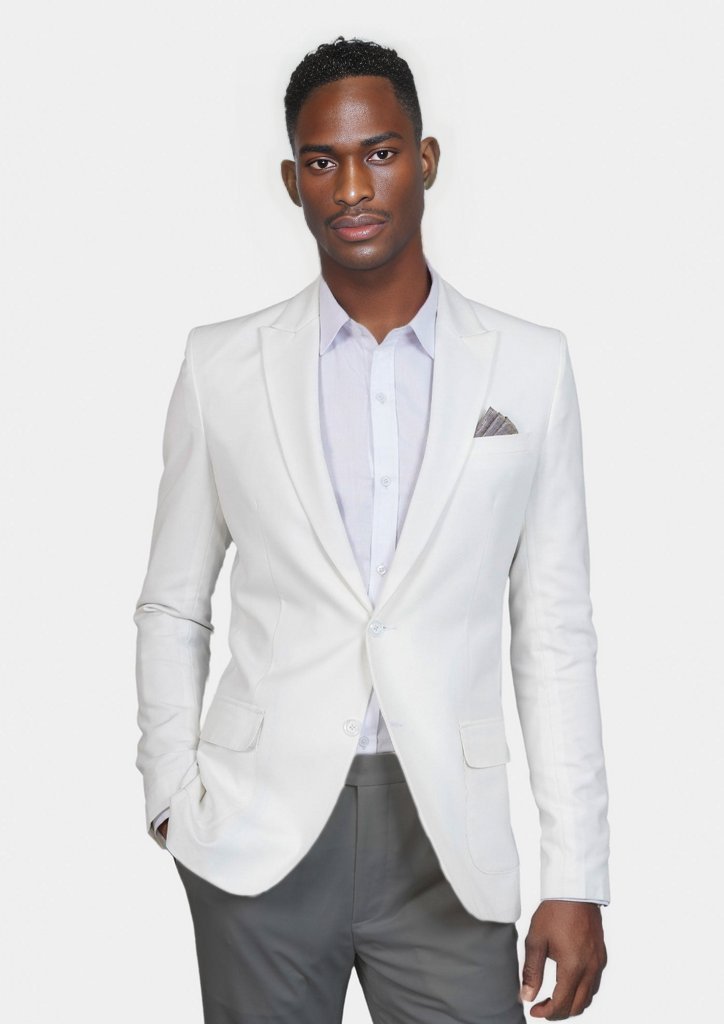 Bryant White Twill Jacket - SARTORO645