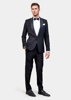 Carnegie Jet Black Twill Tuxedo - SARTORO