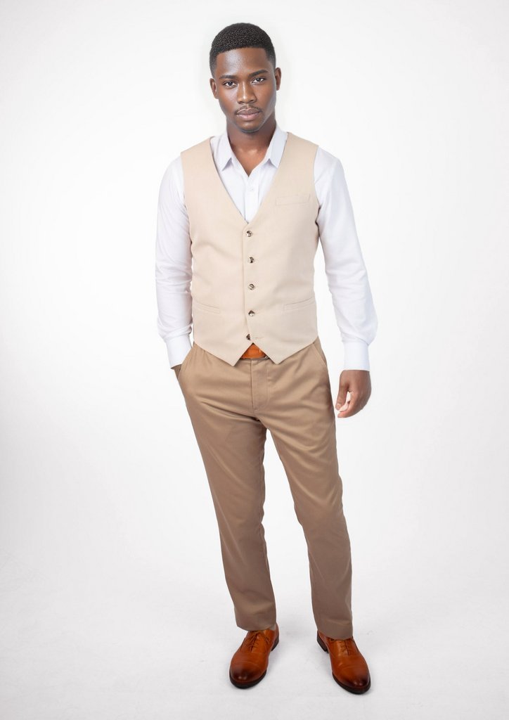 Champagne Cotton Vest - SARTORO