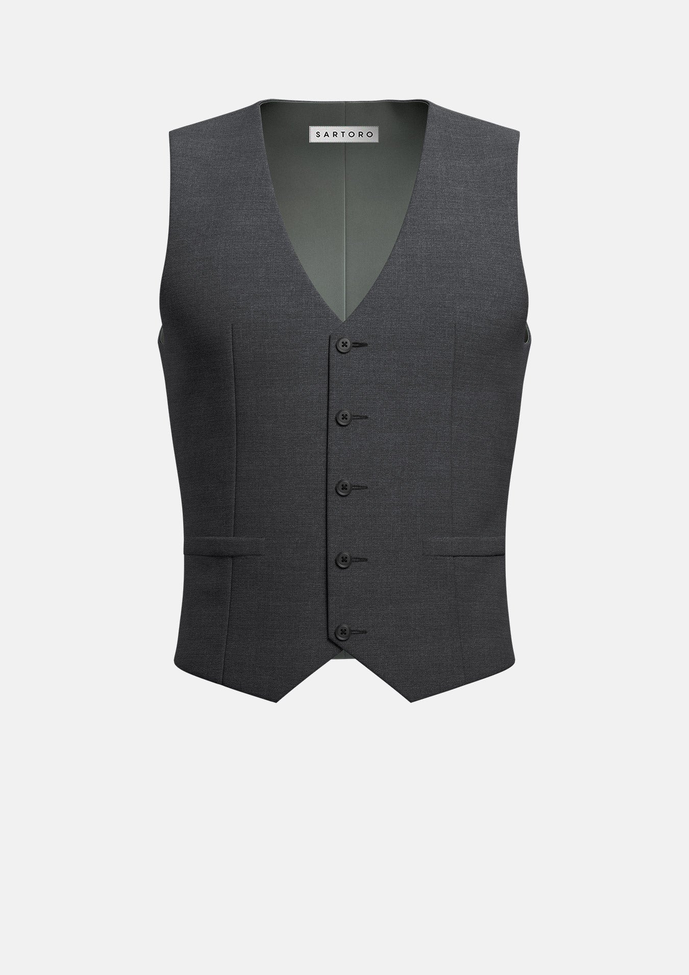 Charcoal Crosshatch Vest - SARTORO171