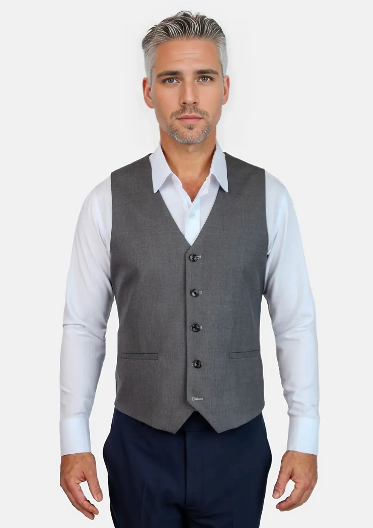 Charcoal Wool Vest - SARTORO83