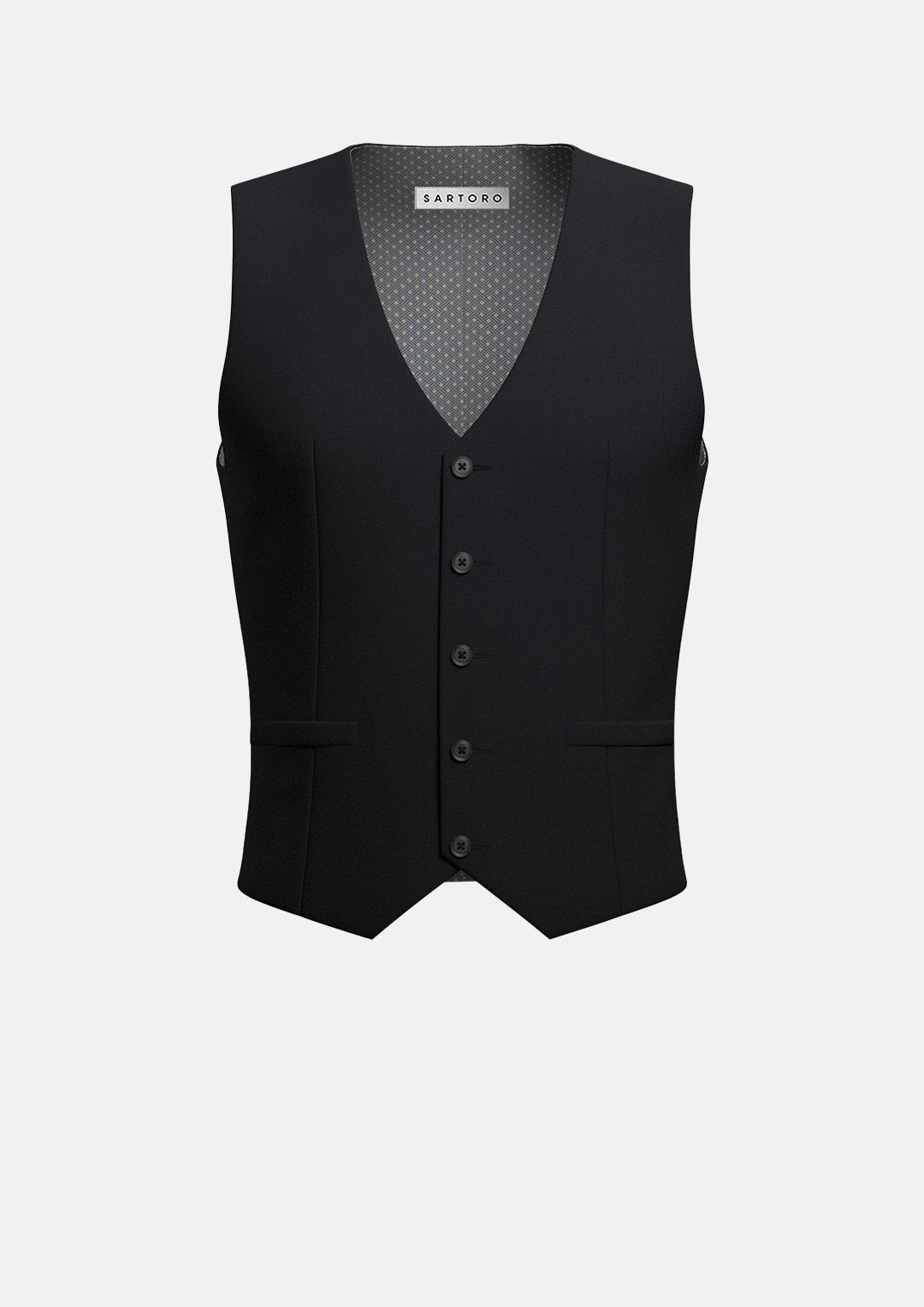 Dark Navy Twill Vest SARTORO Men's Custom Suit Vests