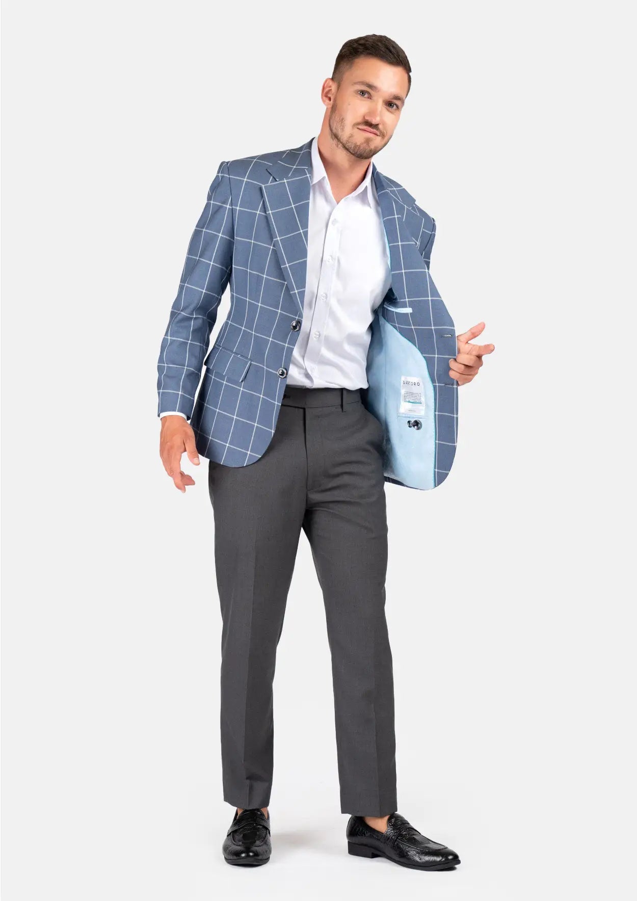 Ellis Blue Windowpane Jacket - SARTORO