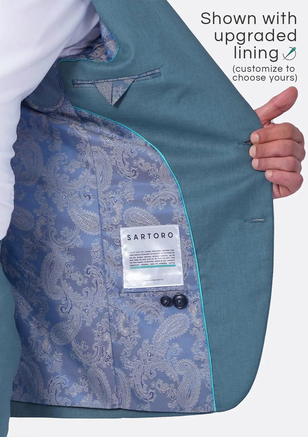 Ellis Koi Blue Linen Jacket - SARTORO