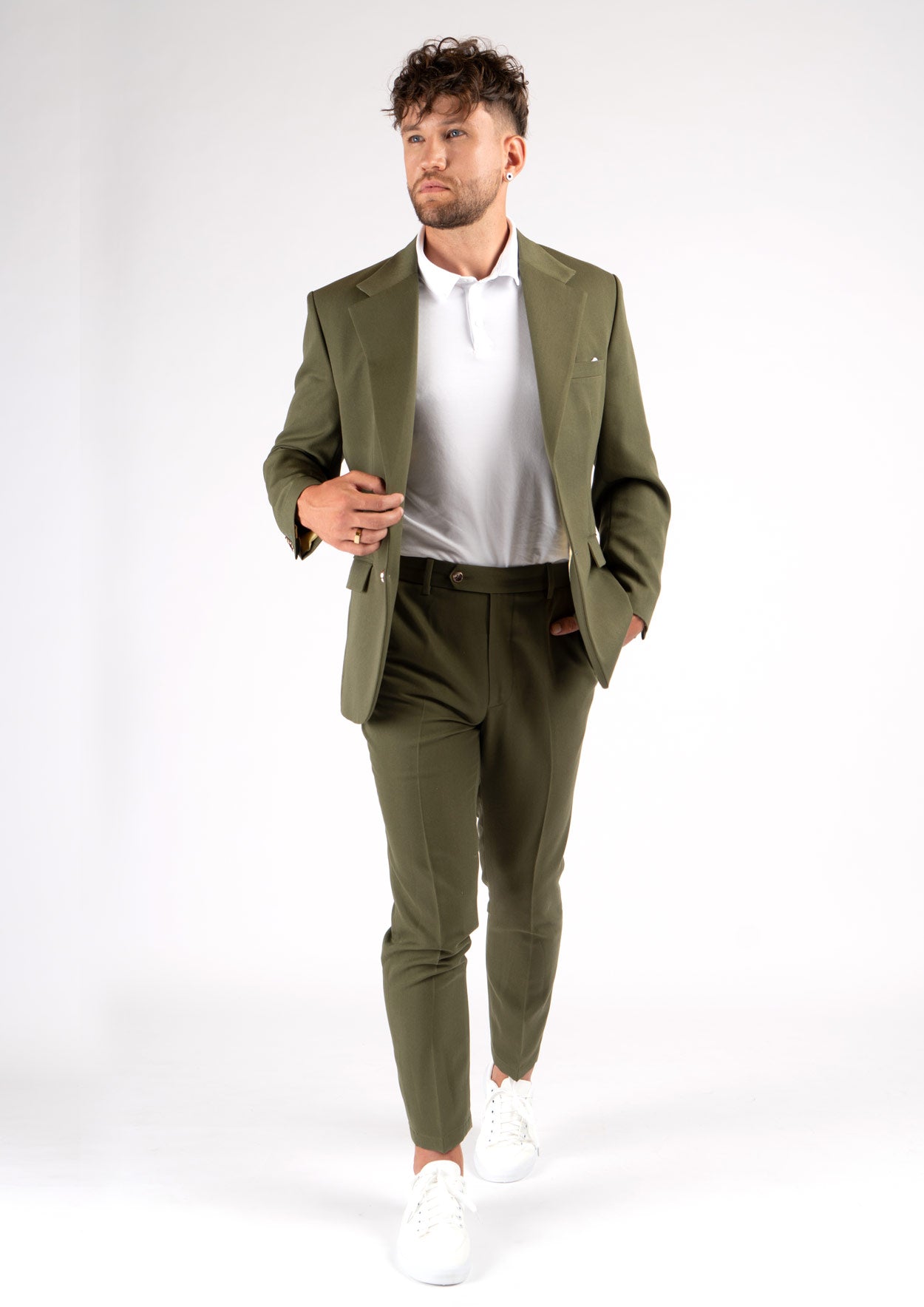 Ellis Olive Cotton Suit