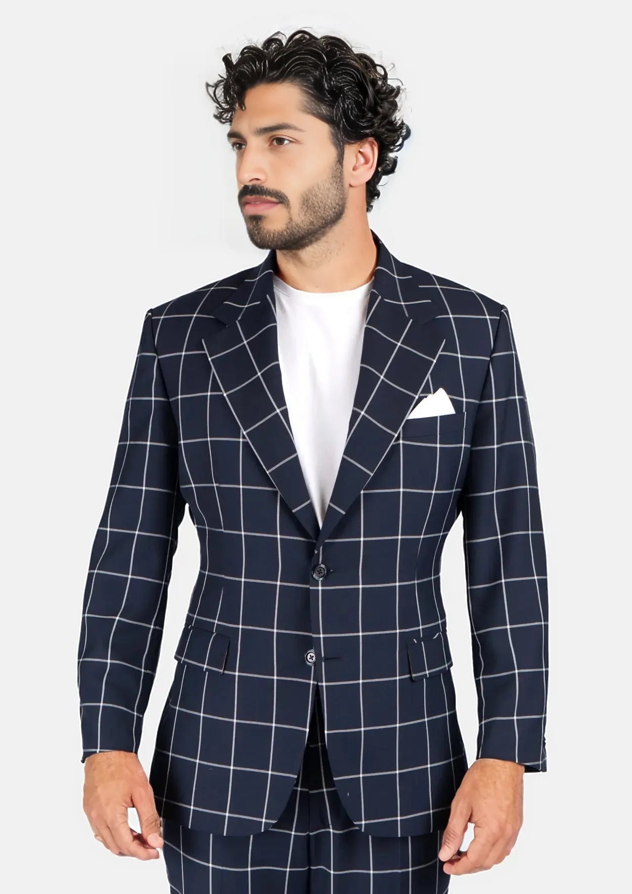 Ellis Regal Navy Windowpane Suit SARTORO - Main Image