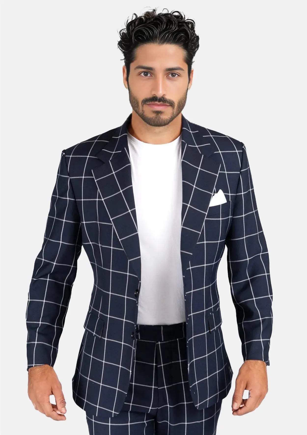 Ellis Regal Navy Windowpane Suit
