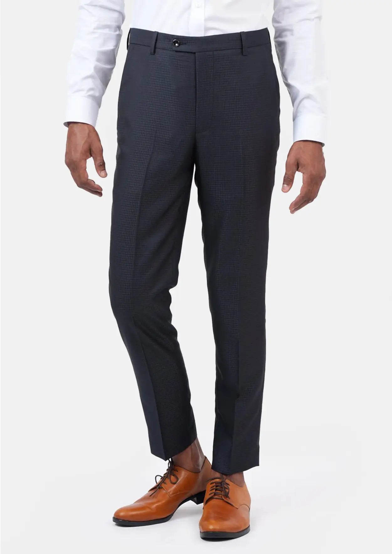 Graphite Blue Microcheck Pants - SARTORO498