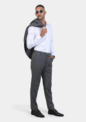 Grey Charcoal Crosshatch Pants - SARTORO