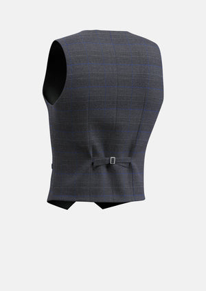 Dark Grey Prince of Wales Vest - SARTORO