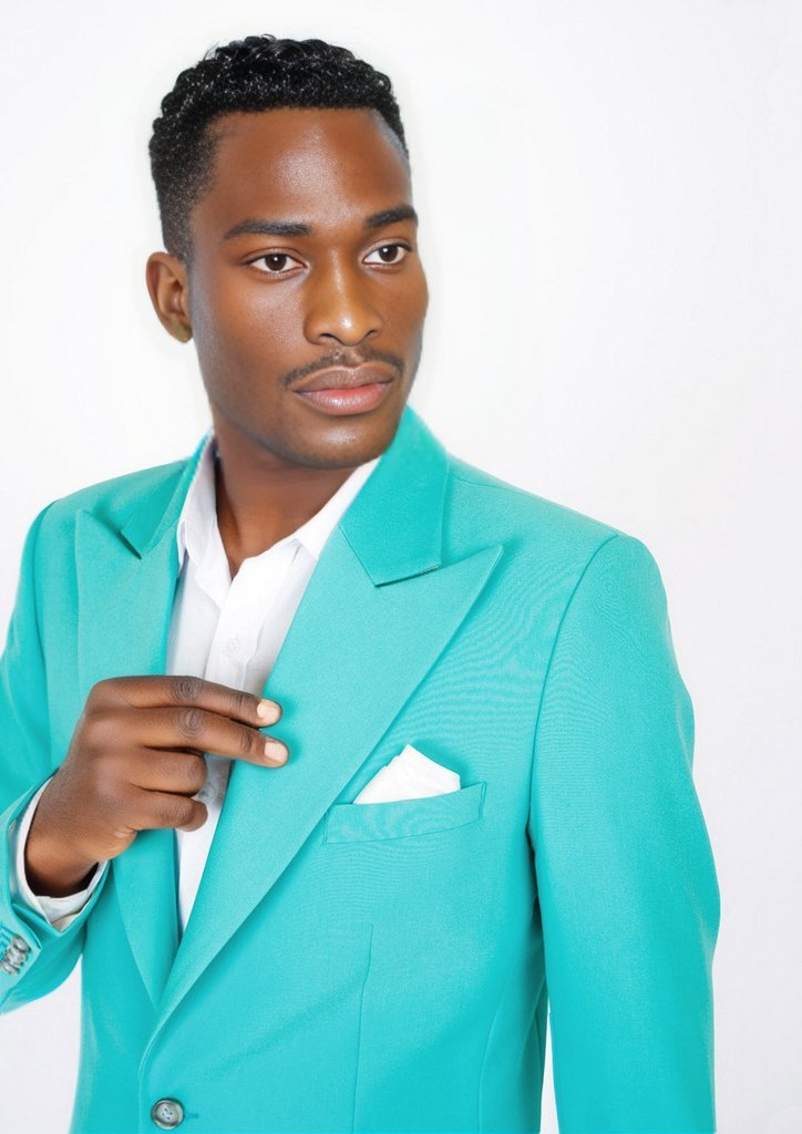 Hudson Aqua Blue Stretch Suit